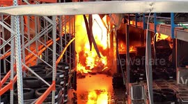 'No one knows how it began': Watch fire crews in Beirut tackle blaze that erupted at the city's port