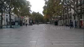 Barcelona streets are empty of tourists