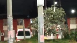 Angry residents chase away riot police during unrest in Bogota, Colombia