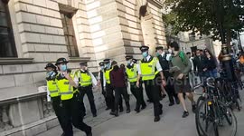 Extinction Rebellion protester arrested for defacing Winston Churchill statue