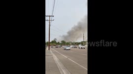 US: Brush Fire Prompts Evacuation Near Residents In Santee, San Diego, CA