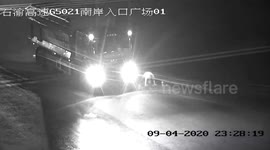 Truck driver fined after being caught working out on Chinese highway