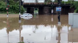 Roads left submerged as Washington, D.C struck by flash floods