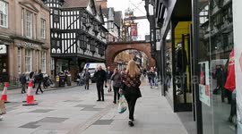 Shoppers in Chester