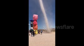 Dust devil stuns visitors at Nevada tourist attraction