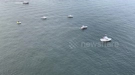 Boats gather on Hudson for 9/11