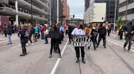 Protesters dance as former Minneapolis officer Derek Chauvin appears in court