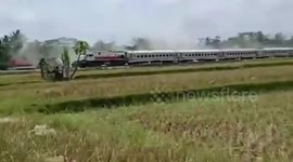 Three killed when train hits car on level crossing in Indonesia