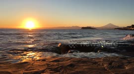 Enoshima, Mount Fuji, and Sunset