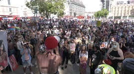 Little social distancing as thousands attend London Trans Pride protest
