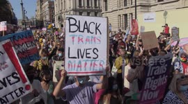 Trans Pride march attracts hundreds in central London