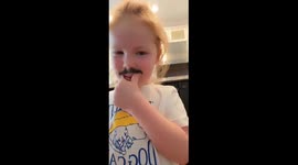 Kid plays with instagram filters