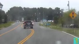 SUV runs red light and flips (Youtube version)