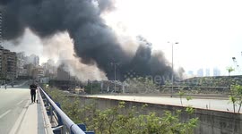 Beirut blast: Clouds of thick smoke shroud skyline as port continues to burn