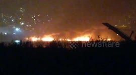 Firefighters battle blaze at Westminster Pier Park in British Columbia