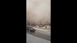 Sand storm like a horror film scene
