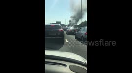 UK: Lorry Catches Fire At M25 In West London 2