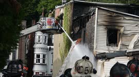 3rd alarm Rowhome fire, Ashland, Pa
