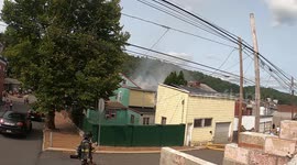 3rd alarm rowhome fire, Ashland, Pa