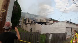 3rd alarm rowhome fire, Ashland, Pa