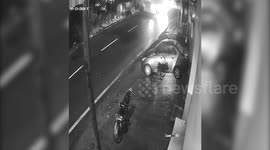 Speeding taxi crashes into vehicle in southern India