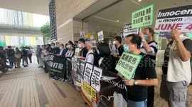 Activists who attended banned Tiananmen Square vigil earlier this year appear in Hong Kong court