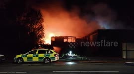 Fire erupts in Lancashire, United Kingdom