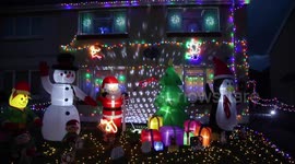 UK mum puts up CHRISTMAS decorations three months early including 3,000 outdoor lights