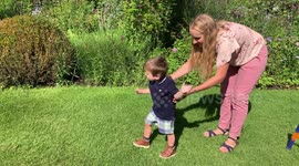 3-year-old with rare muscle condition walks for the first time in emotional video