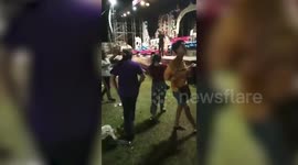 Terrifying moment stage collapses during music concert in Thailand