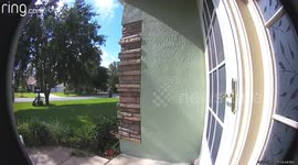 Swing Stuck In Mower Fail Caught On Driveway Cam Caught