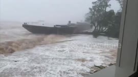 US: Barge, Yachts Wash Ashore In Pensacola As Hurricane Sally Lashes Florida 3