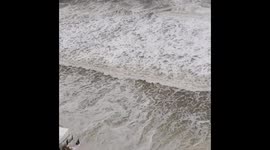 Hurricane Sally: huge waves on the beach of Destin, Florida