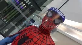 Filipino man goes shopping In Spider-Man costume