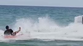 'Speed-kayaker' has hilarious fail while being dragged behind boat off Gold Coast