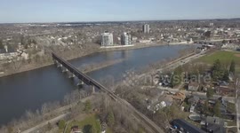 Aerial Footage of Cambridge, Ontario In Various Seasons and Time of Day