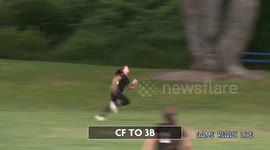 California girl makes ridiculously athletic diving catch in softball game