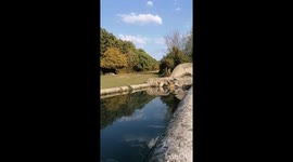 Remains of an ancient Roman city seen at Nomentum Nature reserve in central Italy
