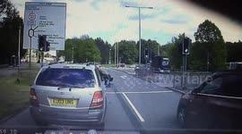 'Too close for comfort!' Dashcam catches shocking near-miss of man on mobility scooter