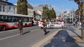 Anti Covid 19 restrictions protestors in Eyre Square, Galway