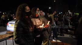 Mourners hold candlelight vigil for Ruth Bader Ginsburg outside New York State Supreme Courthouse