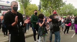 Hundreds protest against local lockdowns and coronavirus restrictions in Madrid