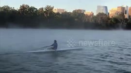 US: Cold Weather Brings Ice Fog To Washington D.C.