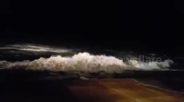 Strong winds and waves as Tropical Storm Beta approaches Texas