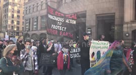 Dozens join climate and racial justice march in New York City