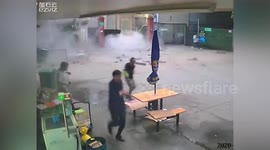 Crowds flee as five-storey factory dorm collapses in southern China