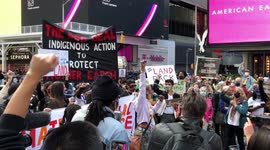 Dozens join climate and racial justice march in New York City