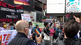 Dozens join climate and racial justice march in New York City