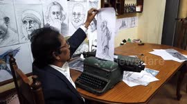 This Indian artist has been using typewriters to create portraits for over 50 years