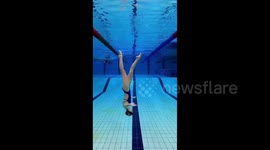 Artistic swimmer and viral TikTok star makes walking upside down under water look easy